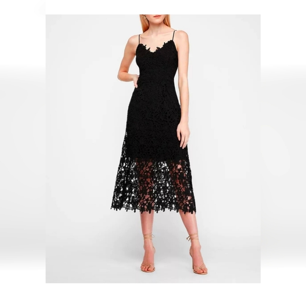 NEW EXPRESS FLORAL LACE MIDI DRESS SZ S NEW WITH TAGS